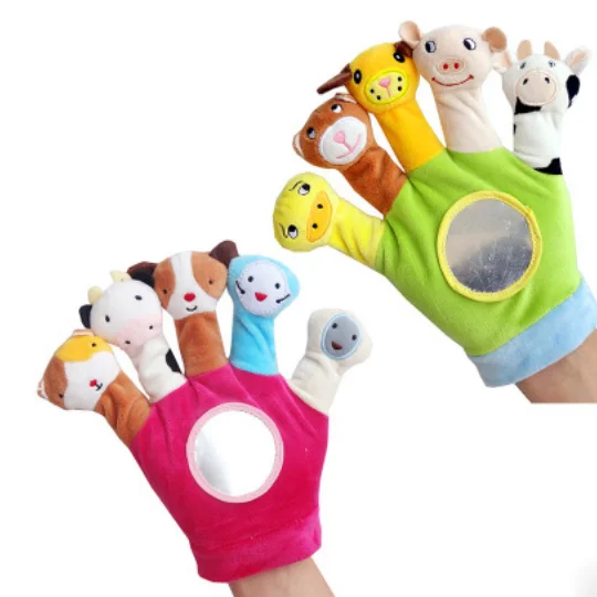 Cute Puppet Cloth Plush Doll Baby Educational Hand Cartoon Animal Xmas Toy Gifts 