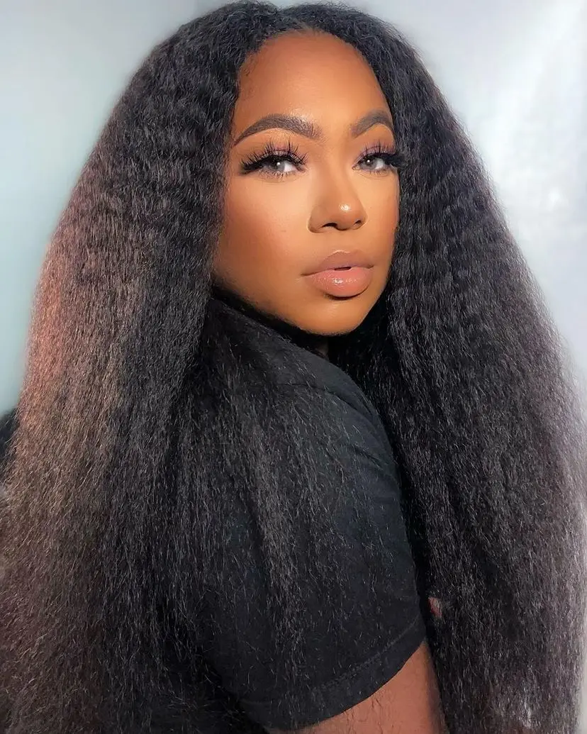 New Style No Glueness V Part Lace Wig No Leave Out Human Hair Kinky  Straight Cuticle Aligned Wigs Blend With Your Own Hairline - Buy No  Glueless No Leave Out Human Hair