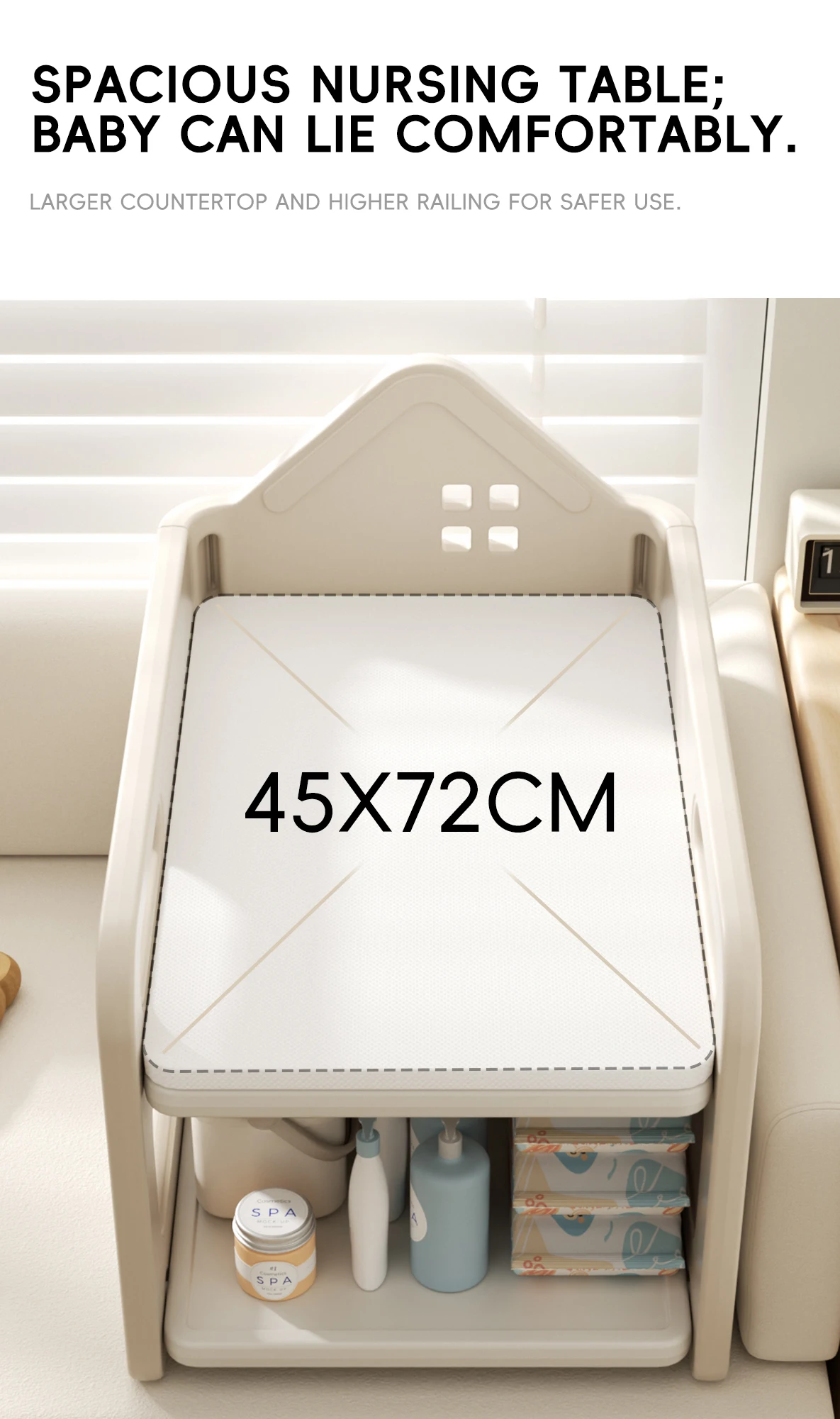 Feelkids Bay Window Diaper Changing Table Baby Multifunctional Nursing 2in1 Plastic Diapers and Diaper Changing Storage Box Crib factory