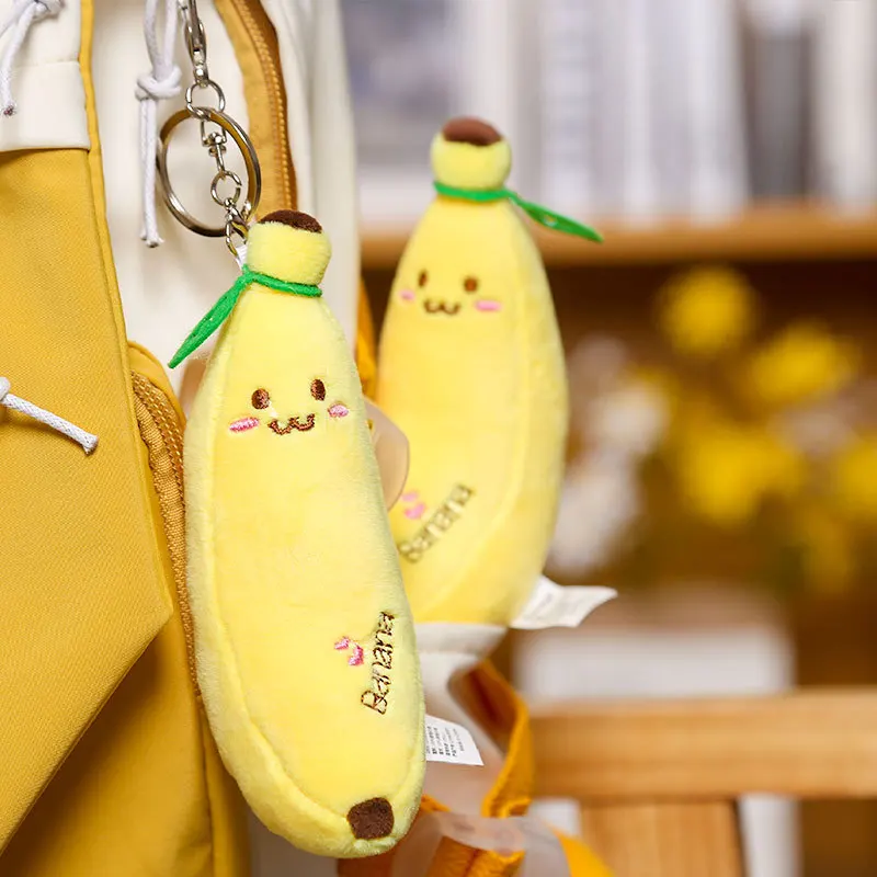 Cute Plush Toys Kawaii Bag Backpack Decoration Pendant Banana Keychain  Stuffed Animals Plush Doll Fruit Key Chains for Kids Gift