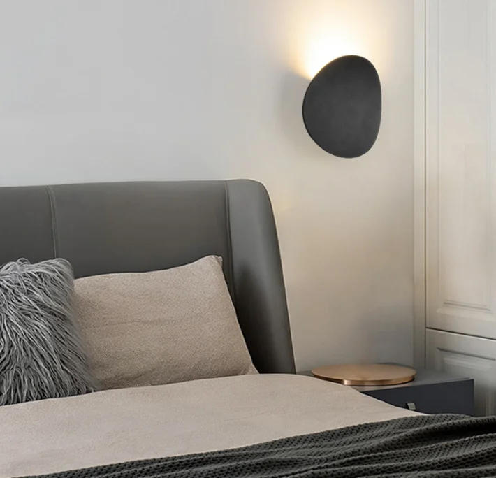 LED wall lamp round white black balcony courtyard bedroom bedside aisle modern decorative wall lamp