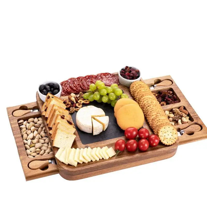 2023 Hot Sale Bamboo Cheese Board Round Kitchen Charcuterie Boards ...