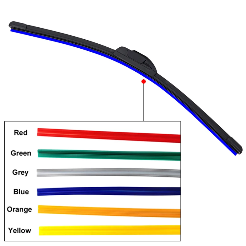 Wholesale Color Silicone Refills Wiper Universal U Hook Frameless Wiper