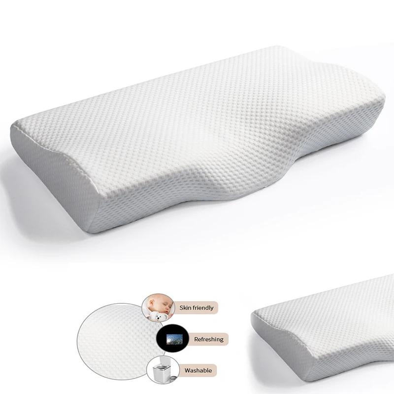 Cervical Neck Support Pain Relief Contour Butterfly Anti Snore Bed Almohadas Kissen Ortopedicas Memory Foam Pillow