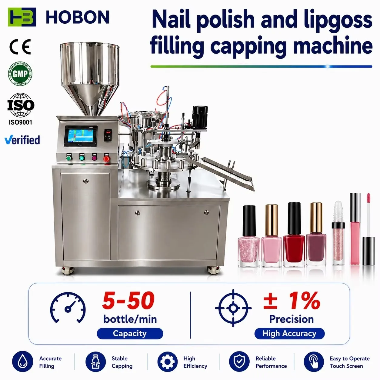 Hebo Permanent Nail Polish  Tube Machines Oil Bottle Liquid Automatic Bath-Oil-Bead-Filling-Machine Filling Machine