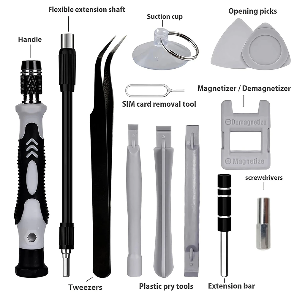 115 in 1 DIY OEM Multi-Purpose Small CRV Steel Household Auto Repairing Tools Screwdriver Set Magnetic Tip Cell Phone Repair Kit - Image 2