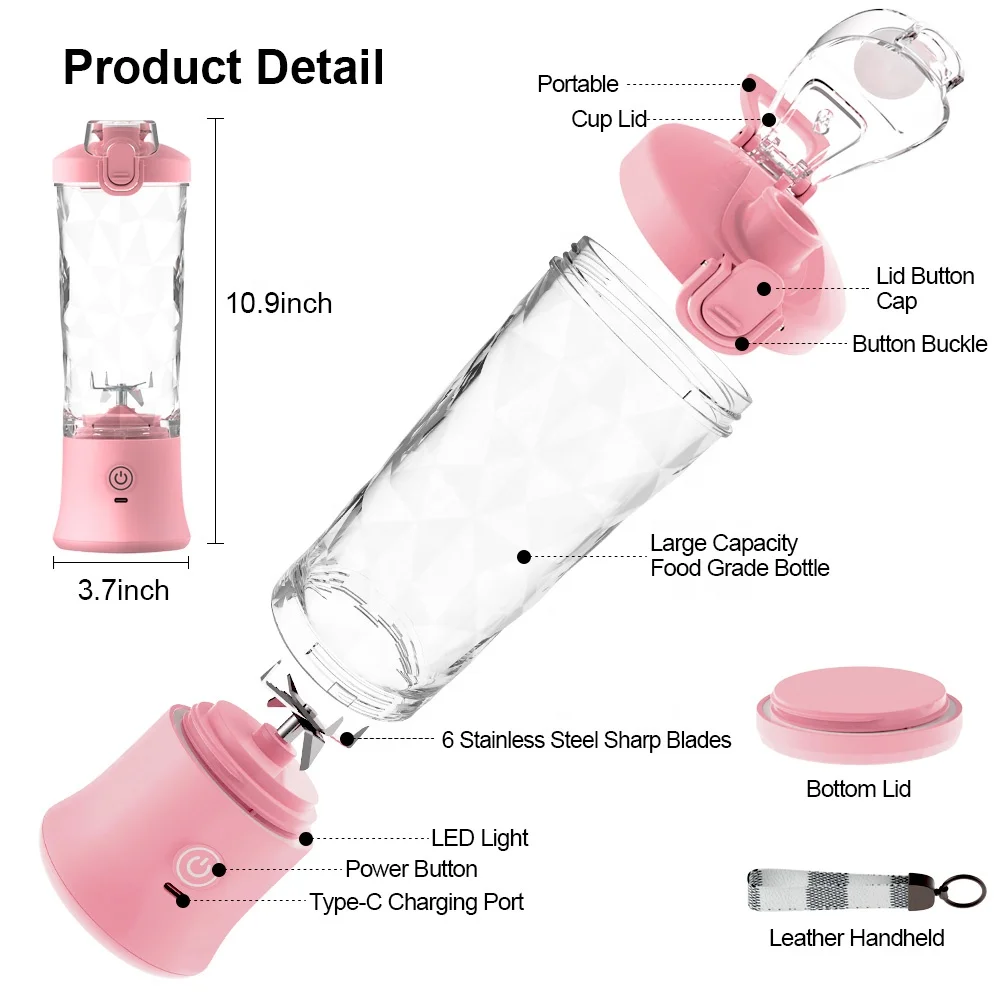 Blend to Go Protein Shake Mixer Cordless Mini Portable Juicer Blender Household Fruit Mixer Blendeur Mixeur
