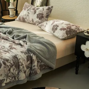 Wholesale 2PLY Sherpa Multi-functional Digital Printing Bedding Blanket for Livingroom