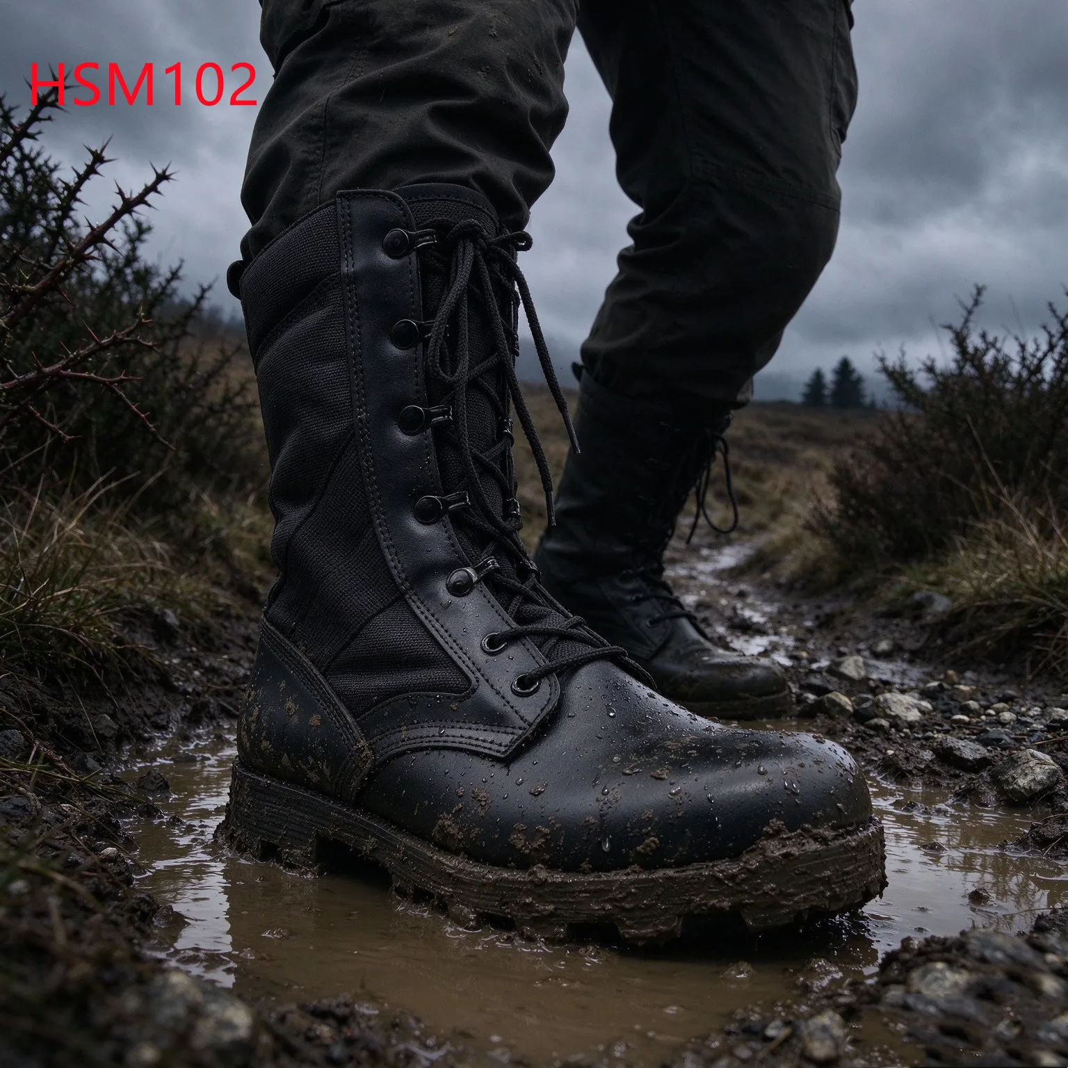 XYM,Thorny Ground Vulcanized Molded Sole Hua Singh Tactical Boots Survival Expedition Water Repellent Retail Combat Boots HSM102