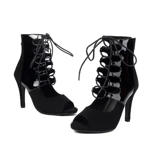 Adult High-Heeled Latin Dance Shoes Outdoor Non-Slip Jazz Dance Shoes Women Rubber Soles Wear-Resistant Performance Dance Shoes