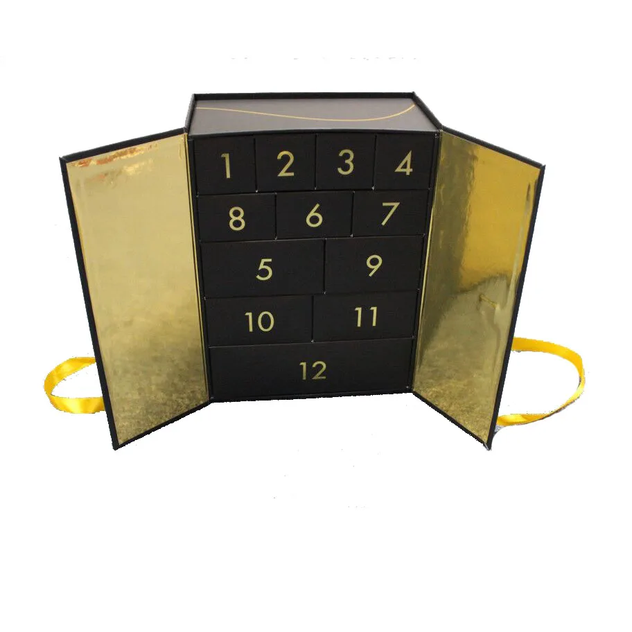 2021 New Custom Made Cardboard Countdown Flavour Gift Box Essential Packaging Box Cosmetic Set Beauty Advent Calendar