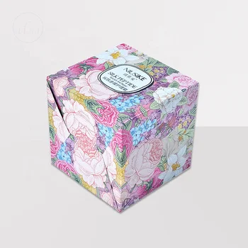 Customized Assorted Textured Matt Fancy Art Paper Foldable Candle Gift box with inserts Candle Packaging Boxes for Candle Jar
