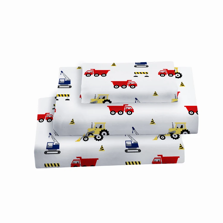 Aoyatex New CARTOON Design 4pcs printed Bed Sheet Set for kid