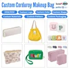 Borsa Trucco in Velluto a Coste Personalizzata