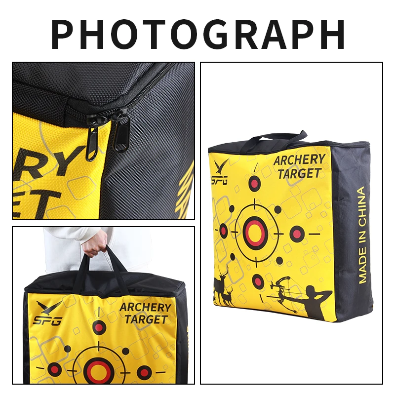 SPG Archery Target Polymer Synthetic Fiber Bag Hunting Shooting Sports Compound Recurve Bow Square Replaceable Equipment