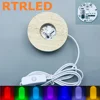 8cm-Auto-cycling RGB--Natural Wood Color