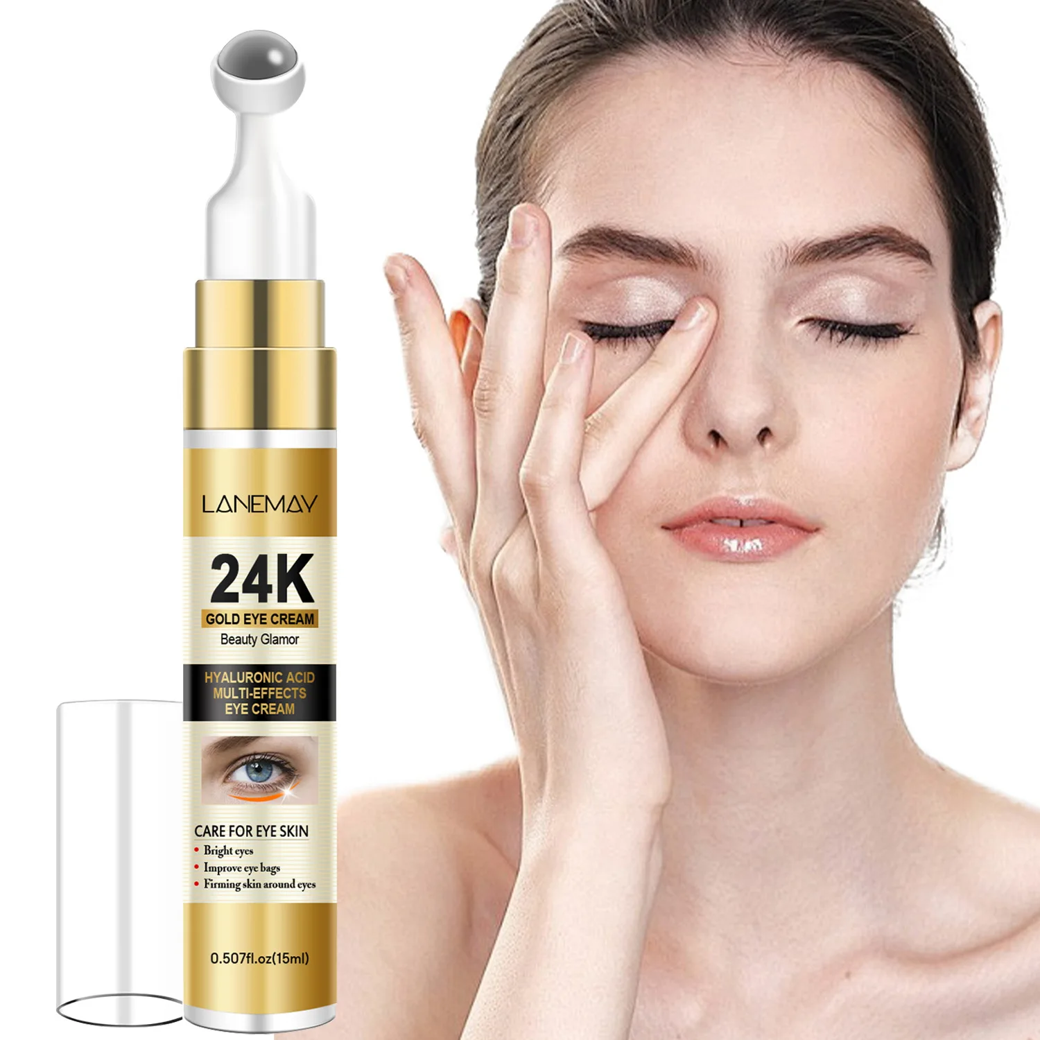 Body Cream , Containing 24K Gold Particles, Effectively Reduces Wrinkles, Dark Circles, and Puffiness Around the Eyes.