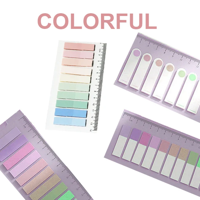 Adhesive Custom Promotional Transparent Sticky Planner Page Flag Color Printed Sticky Note