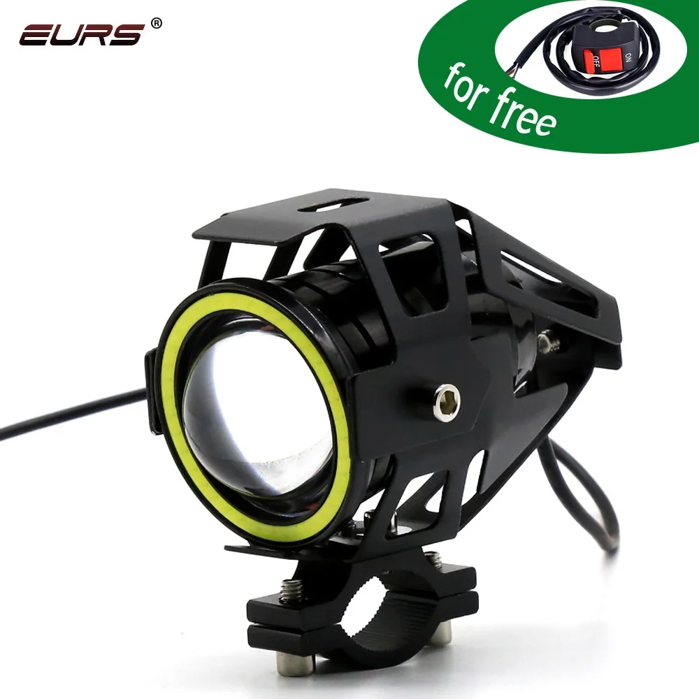 Factory Direct U7 12V 1200LM 8000K 30W LED Projector Light Transformers Laser Angel/Evil Eye Spot Headlamp Motorcycles White