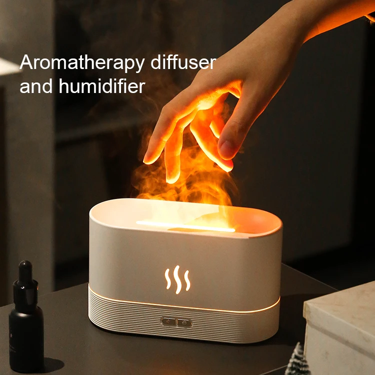 Home Small USB Fire Diffuser Flame Humidifiers Mini Sprayer Car Essential Oil Aroma Flame Diffusers