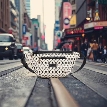 Luxury Vintage Waist Bag Minimalist Design GG-Inspired Aligned Jacquard Leather Buckle Closure ODM/OEM Zipper for Bulk
