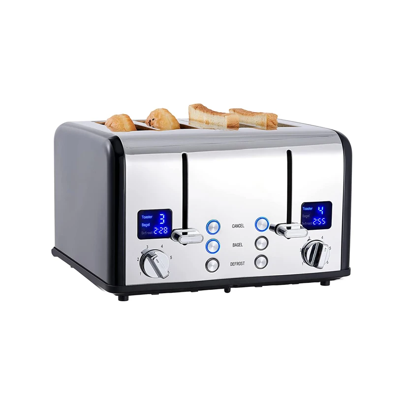 Бытовая кухонная техника на 4 ломтика современный умный сенсорный экран светодиодный дисплей электрический тостер для завтрака и