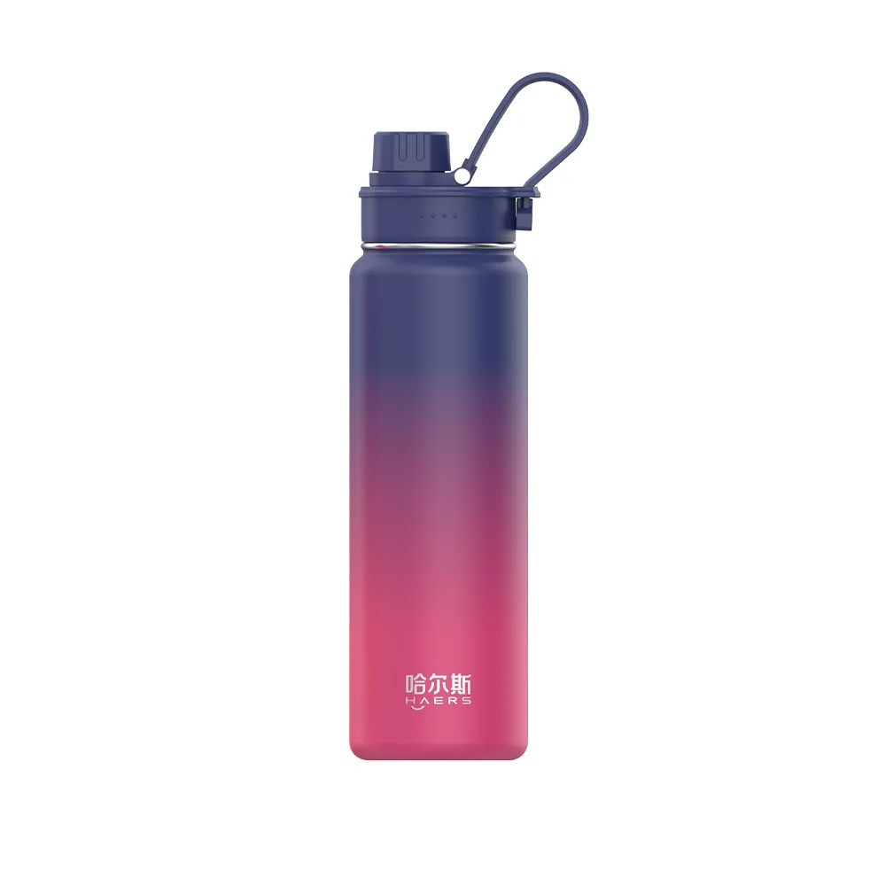 HAERS Custom Logo Vacuum Flask Set Thermal Drink Travel Water Bottle Insulated Stainless Steel Thermos BPA Free Drink Bottle