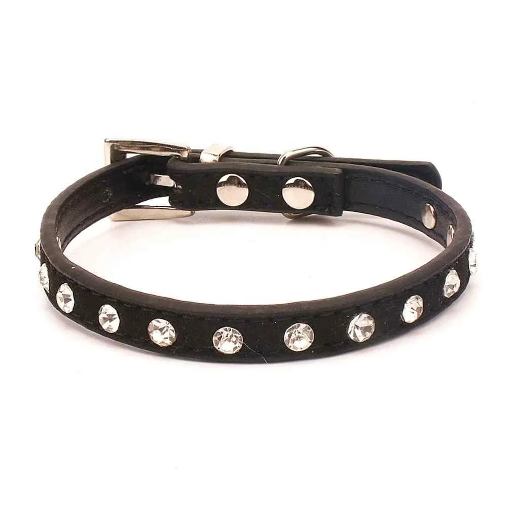 Dog Cat Collar Necklace Accessories Puppy Collar Leather Diamante Pet Products 