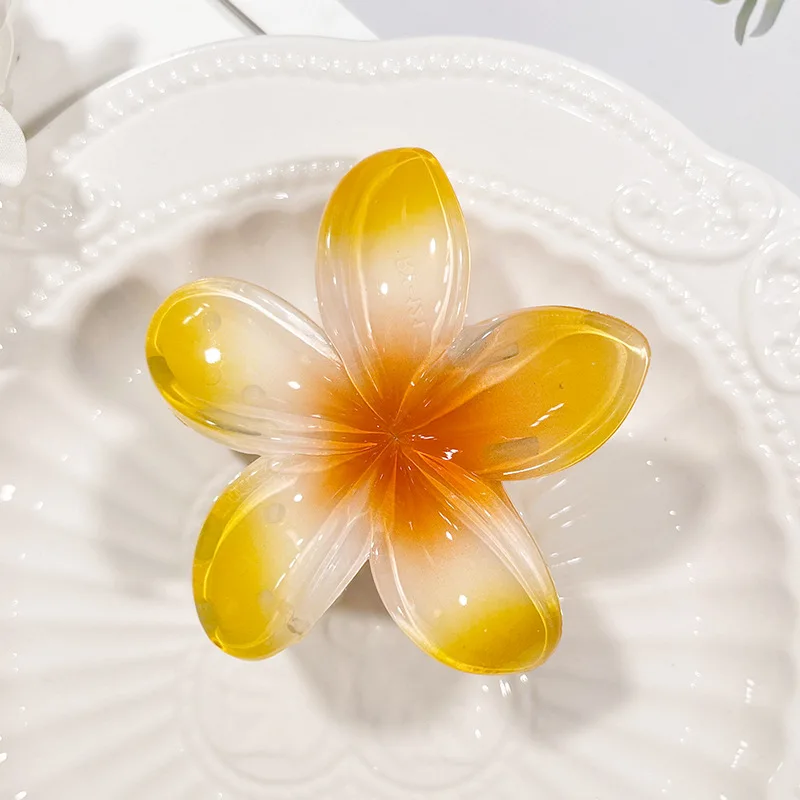 Модные женские пластиковые заколки-крабы для волос очаровательные маленькие заколки в форме цветка желе