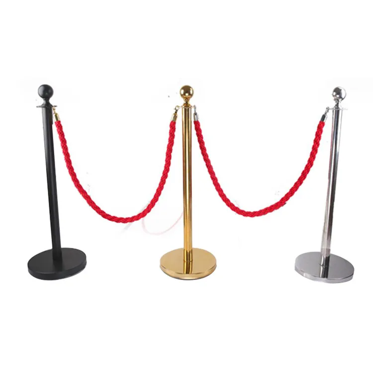 product uv resistance crowd control stanchion rope safety barriers with velvet rope for theaters hotels clubs party ceremony-1
