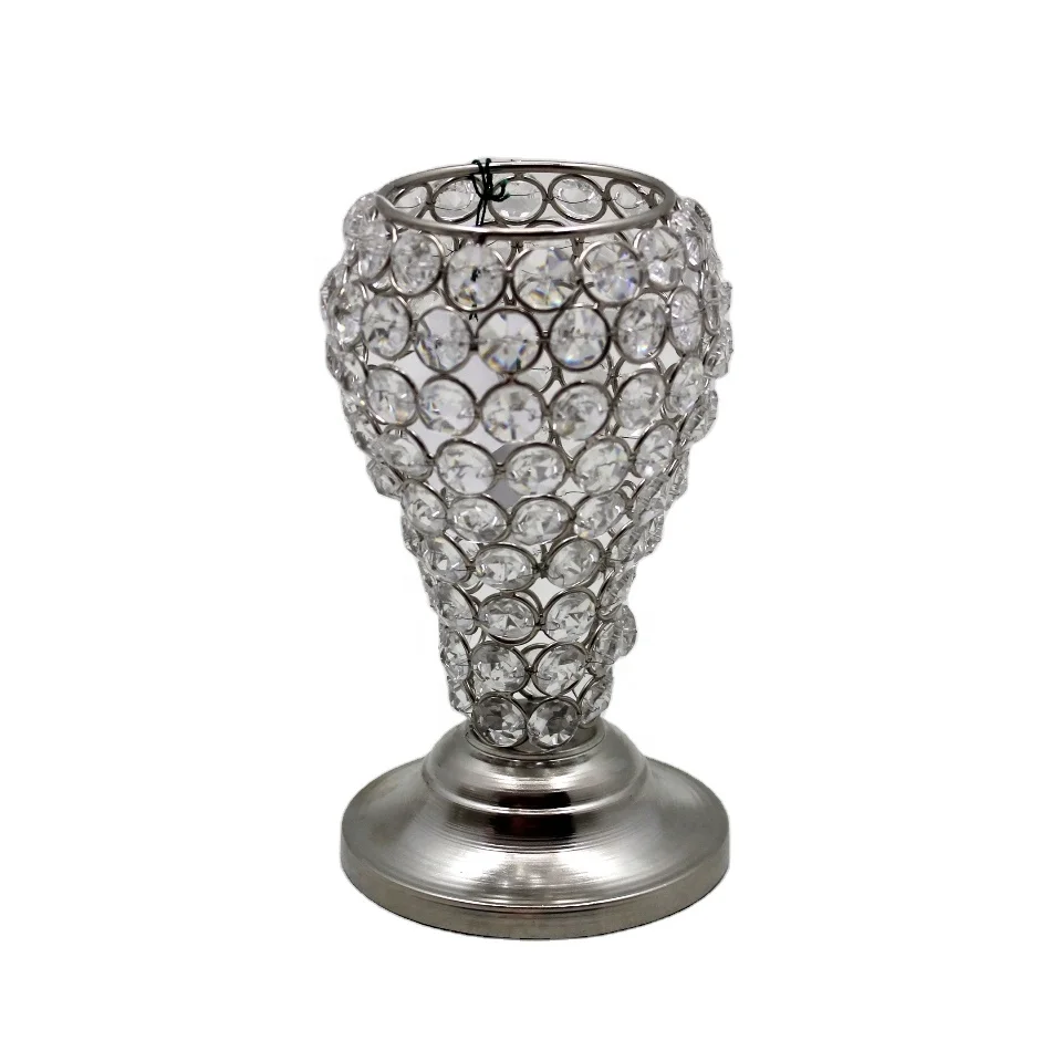 Украшение для дома современный дизайн дизайнерская Рождественская декоративная ваза серебряного цвета с хрустальными цветами стола гостиной спальни