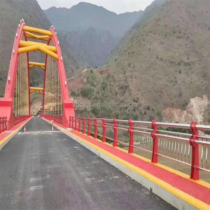 Bridge Guardrail Three Beams Collision Guardrail Thickened Girder Road Viaduct Overpass Railing Q235 Guardrail