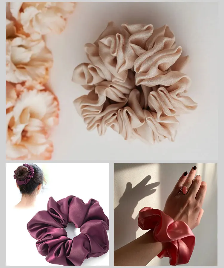 High Quality Silk Scrunchie Real Silk Oversized Thick Large Silk ...