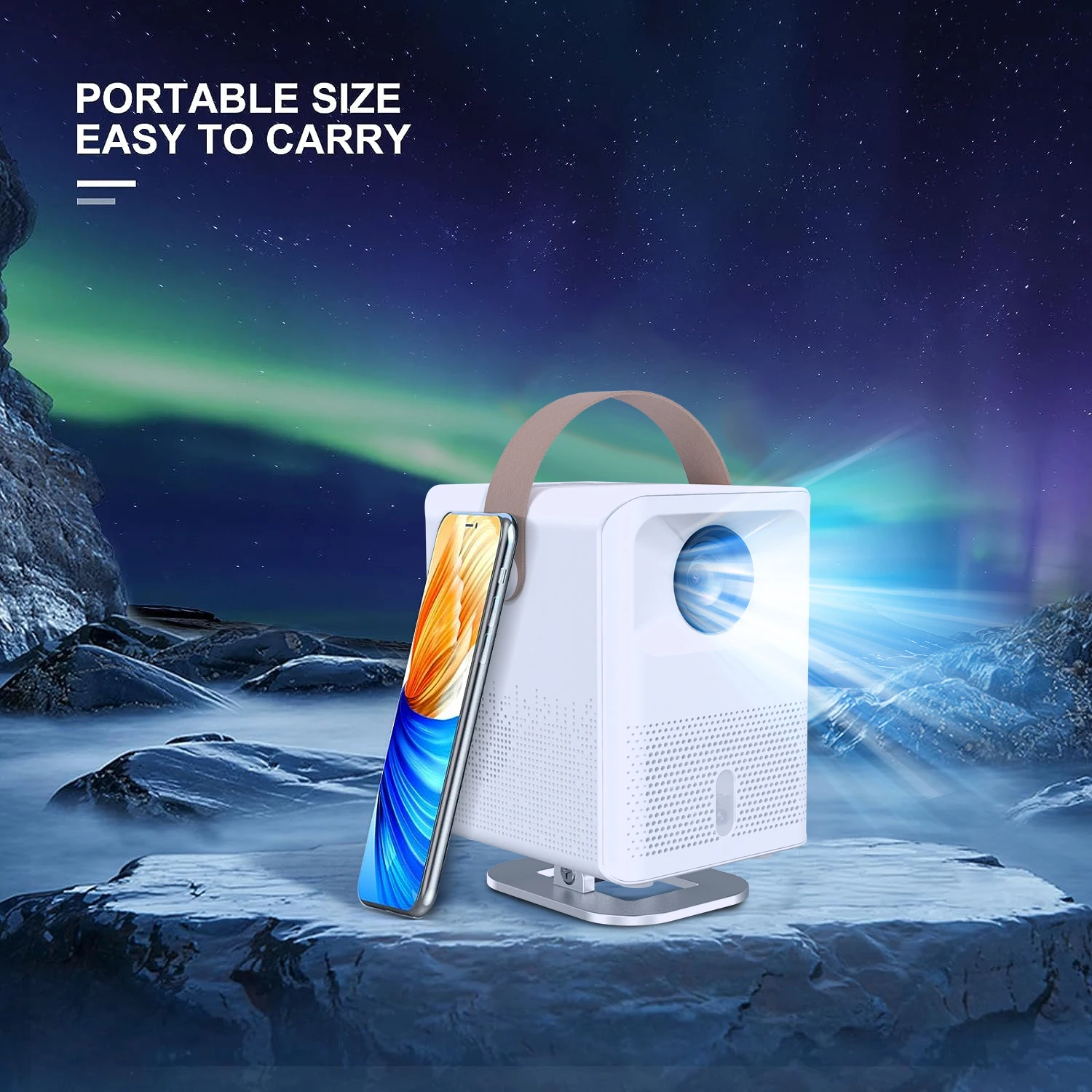 【美品】 V3プロジェクター　Android8.1システム　小型　ポータブル Sainyer X8-1ホームシアター液晶ポータブルプロジェクター外部