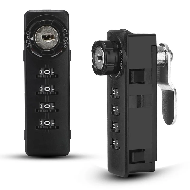 Plastic Black 4 Digits Public Mode Mechanical Master Key 4 Digits Password Combination Cabinet Cam Lock