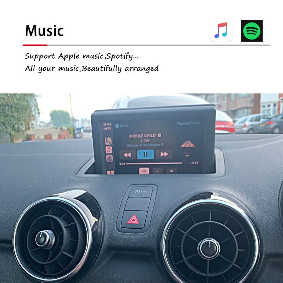 A1 8XF 8X1 8XA Wireless CarPlay for AUDI OEM Retrofit Apple Car Play Android Auto Rear Front Camera Integrated Adapter Spotify