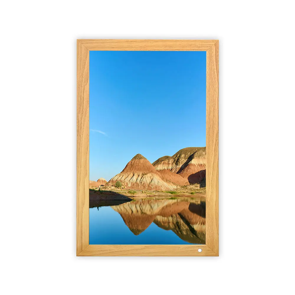 AMABOO 21.5 Inch Android Wooden Digital Frame Lcd Screen Wifi Photo Frame Digital Signage Movie Poster
