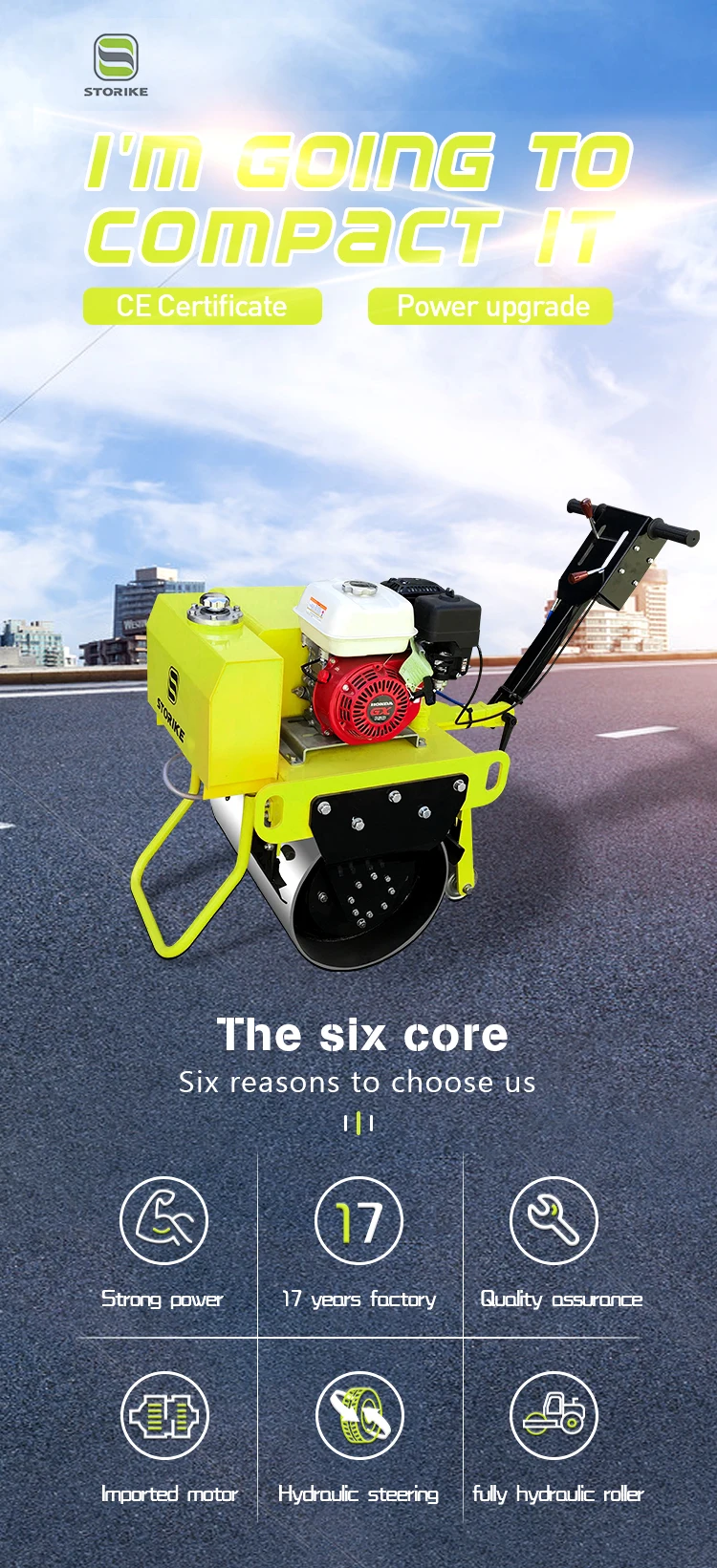 SVH-30 Electric Soil Compactor Construction Machinery Compactor Handle Road Roller