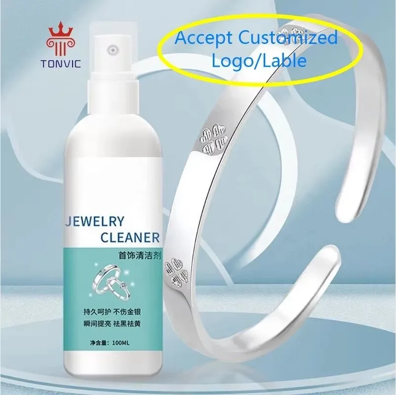 Custom Label Natural Jewelry Polish Cleaning Gold Platinum Silver Cleaning  Jewelry Cleaners Liquid Eco Friendly for All Jewelry