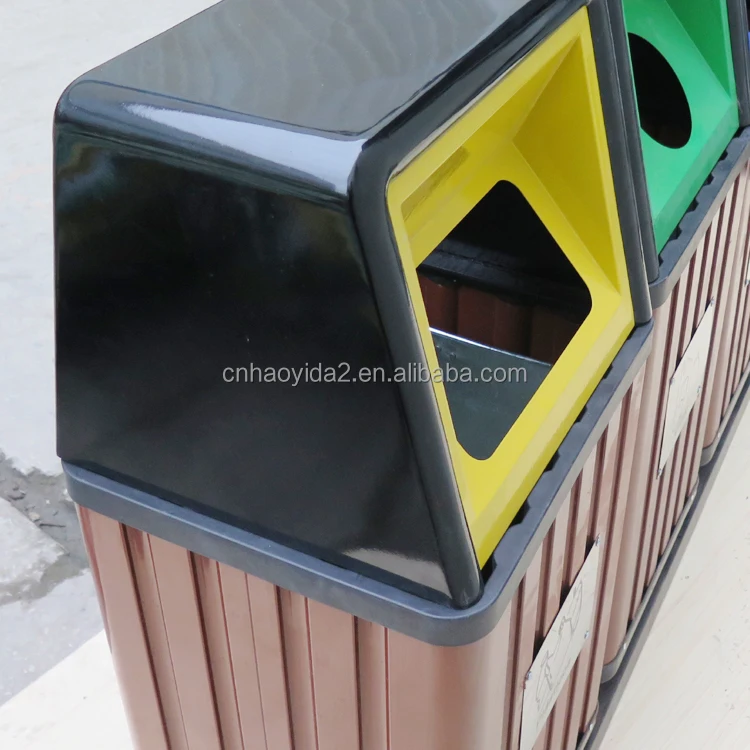 Factory Price Three Compartments Waste Recycle Bin Outdoor Trash Can