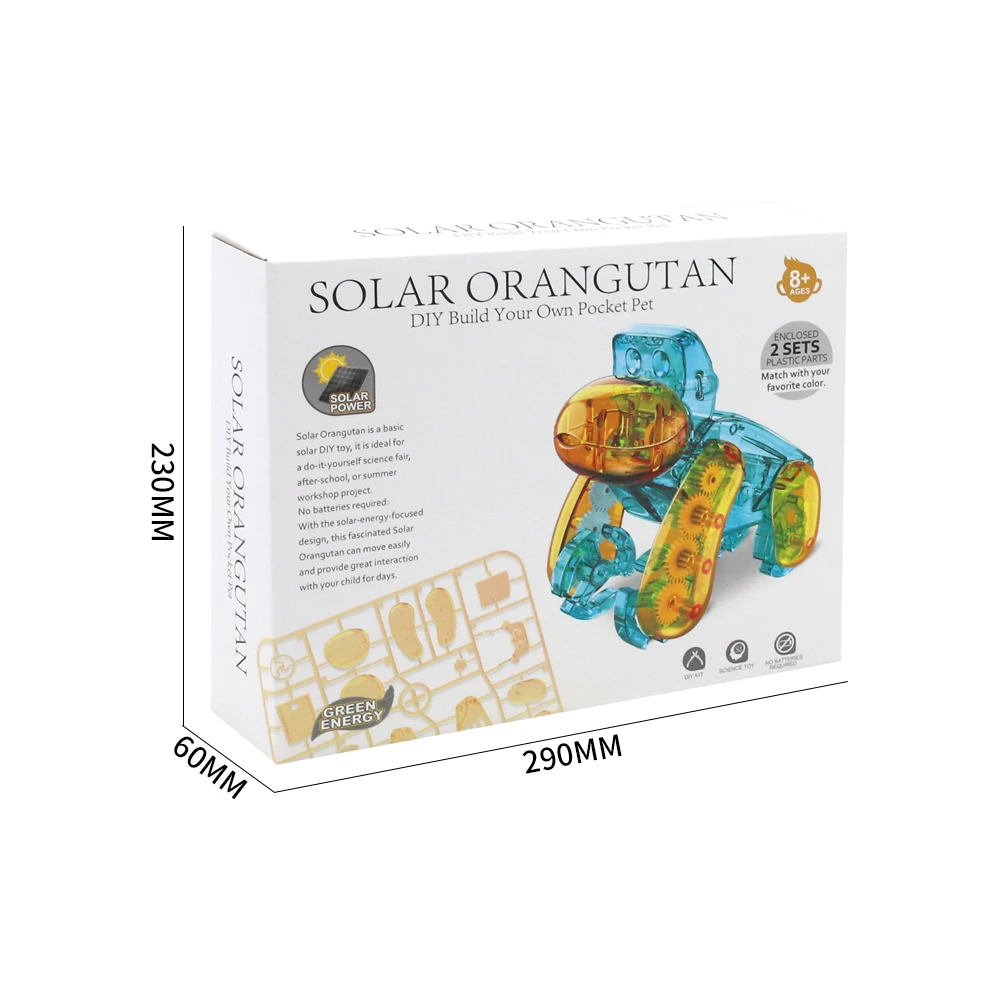 Обучающий стержень Qilong детский игрушечный робот «сделай сам» на солнечной энергии в форме