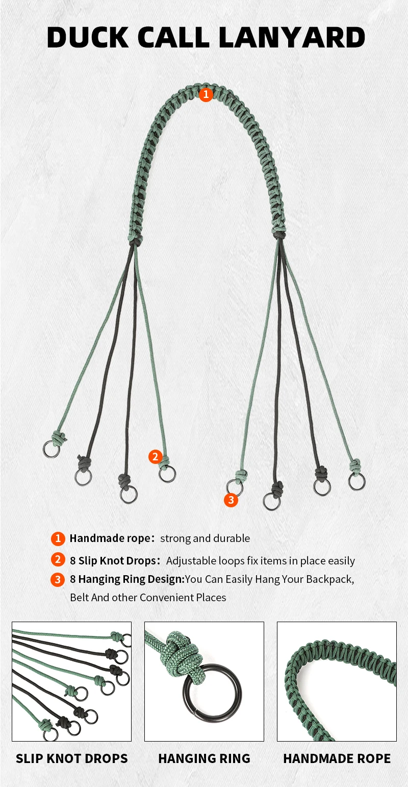 Custom Color Outdoor Paracord Duck Call Lanyard Hunting Buy Duck Call