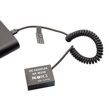 Fujifilm NP-W126 DC Coupler Dummy Battery + Type C Spring Cable for Fujifilm X XT XH1 XM1 XA XE X-Pro HS Series Camera detail image