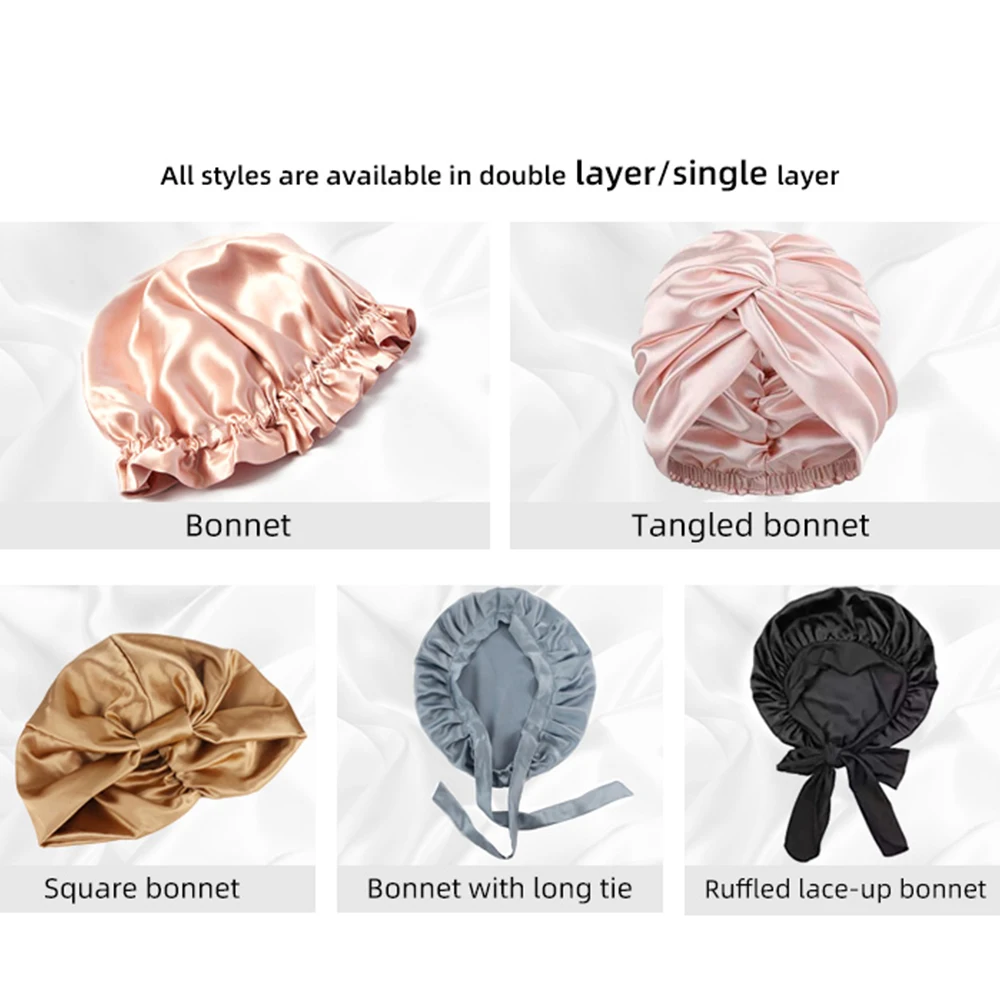 New African Ankara Pattern Satin Linned Women Long Ribbon Headwrap Double Layer Headscarf