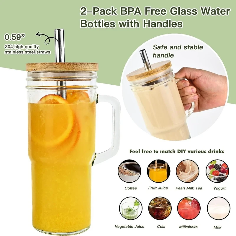 Wholesale Straight Clear Frosted Glass Travel Mugs 12Oz 16Oz 20Oz 24Oz  Dishwasher & Microwave Safe American Style Wooden Lid| Alibaba.com
