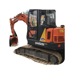 Used Discount Doosan DH55 5 Ton Mini Crawler Excavator with Isuzu Engine 2015 Model 0.11m Bucket Capacity Gear Pump Less Hours