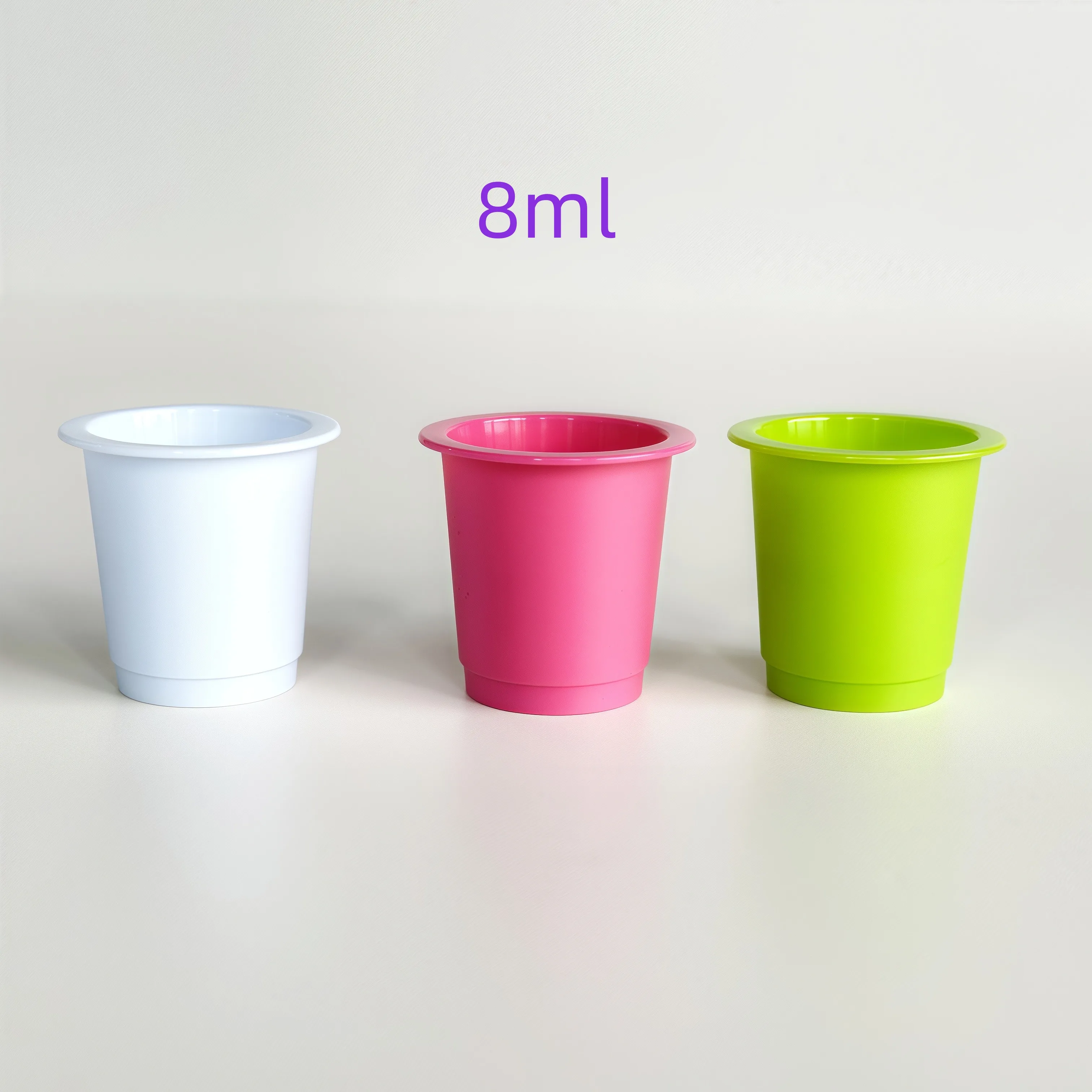 Portable 8ml Disposable Plastic PP Cups with Food Grade Foil Lid for Coffee Powder and Instant Beverages