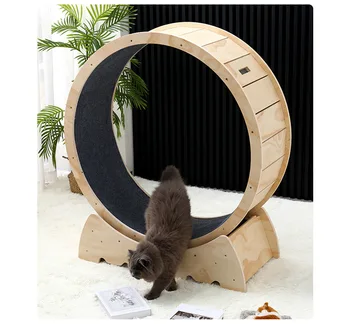 Wholesale Wooden Cat Wheel Large Wood Cat Exercise Wheel with Upgraded Design Wooden Cat Wheel for Other Pet