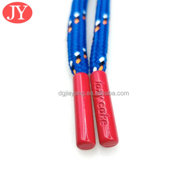 Custom Polyester Rope With Metal Aglet Tipping Packing Gift Drawstring Cord Ends Shoelace Aglet logo Metal Tip