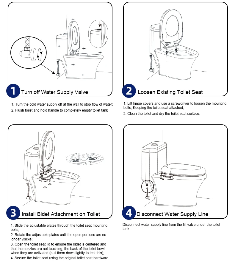 Wholesale Rinse Bide Shattaf Manufacturer Ultra-slim Toilet Bidet Sprayer Smart Dual Nozzle Bidet Attachment For Toilet supplier